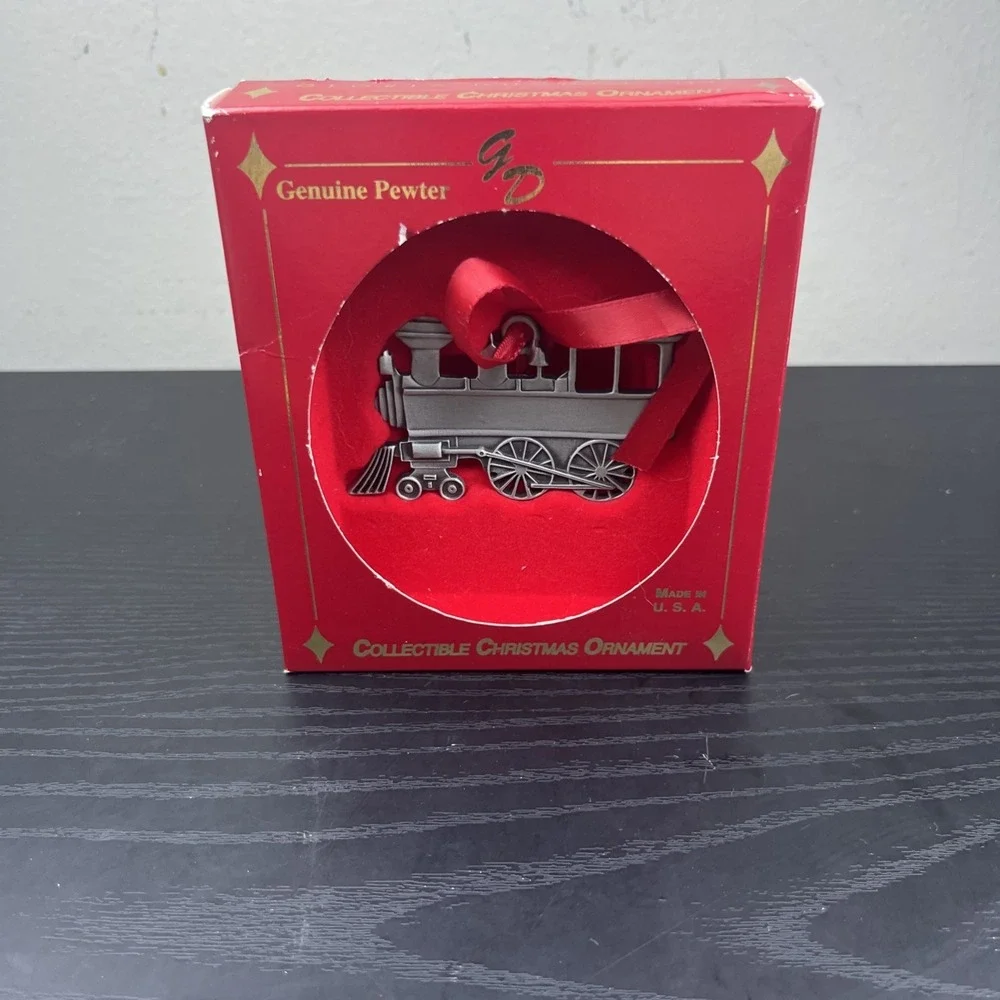Gloria Duchin Genuine Pewter Train Christmas Ornament Engravable Made in USA